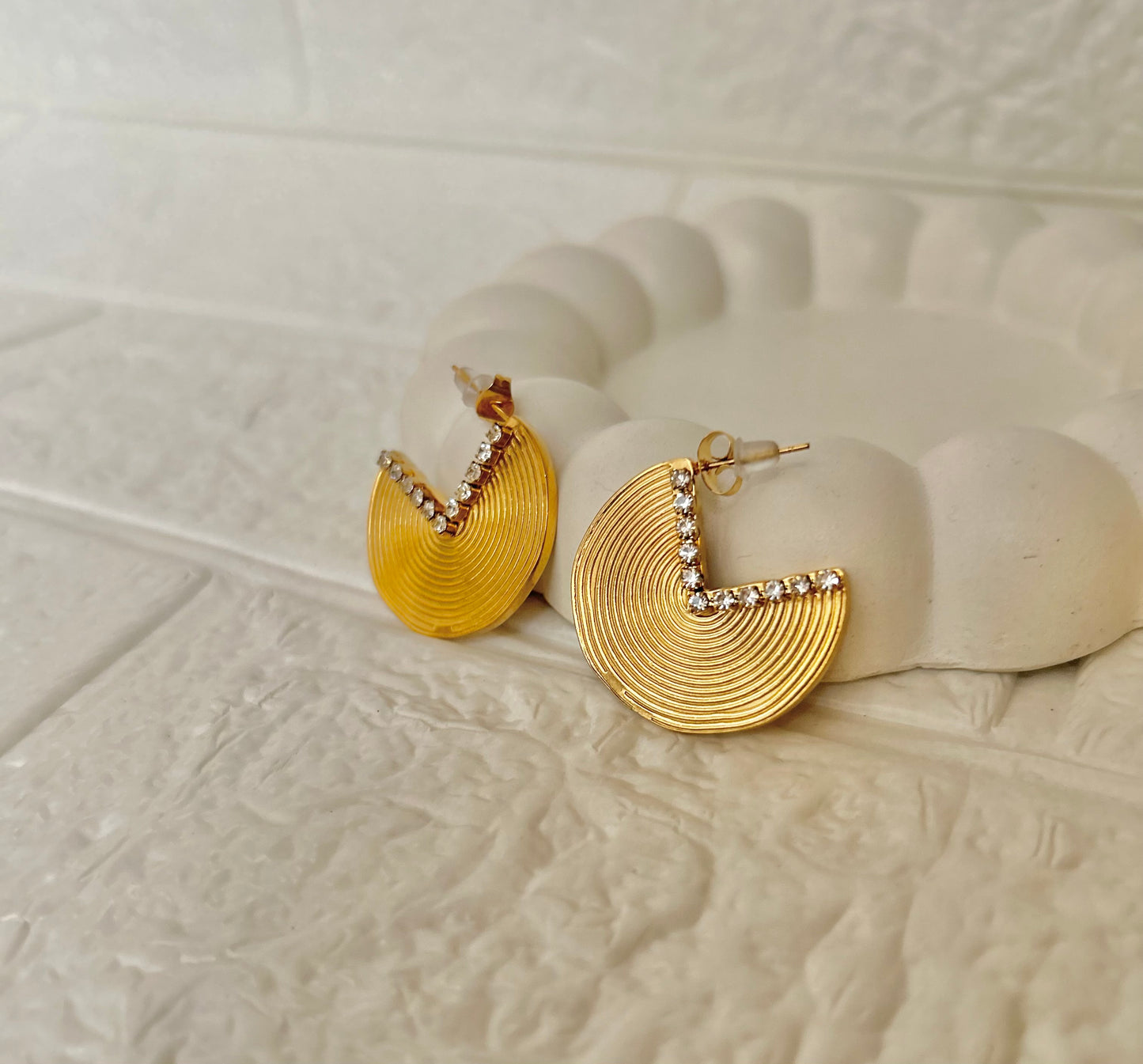 Crystal Coin Earring