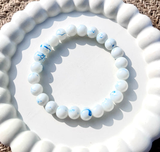 Marble Bracelet ( White & Blue)