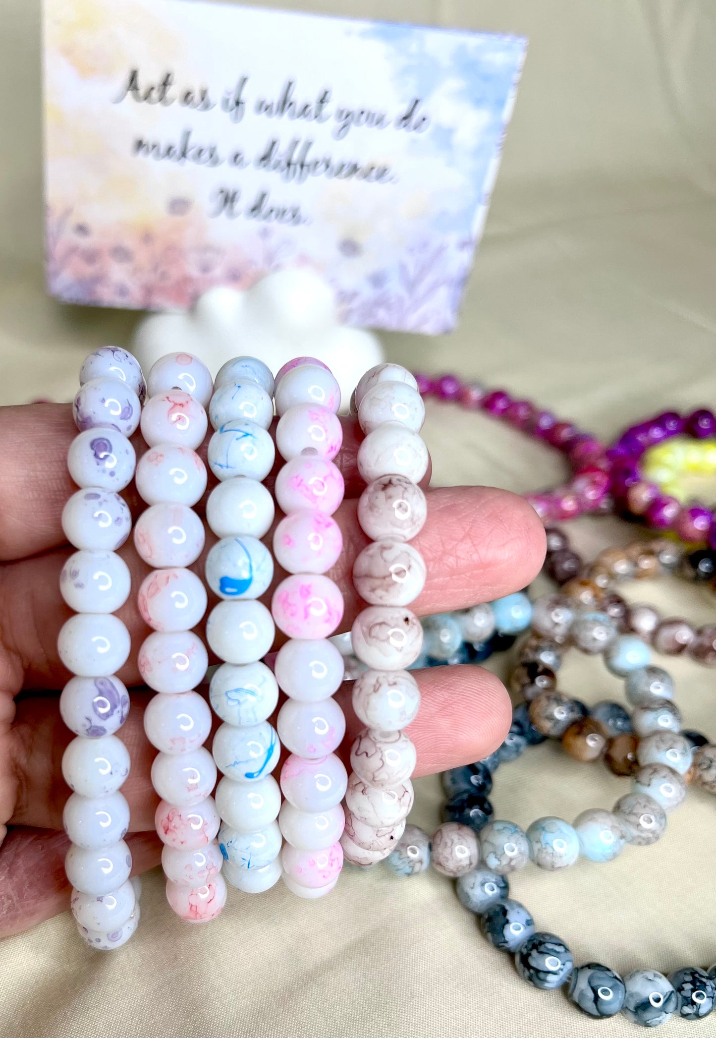 Marble Bracelet (White & Purple)