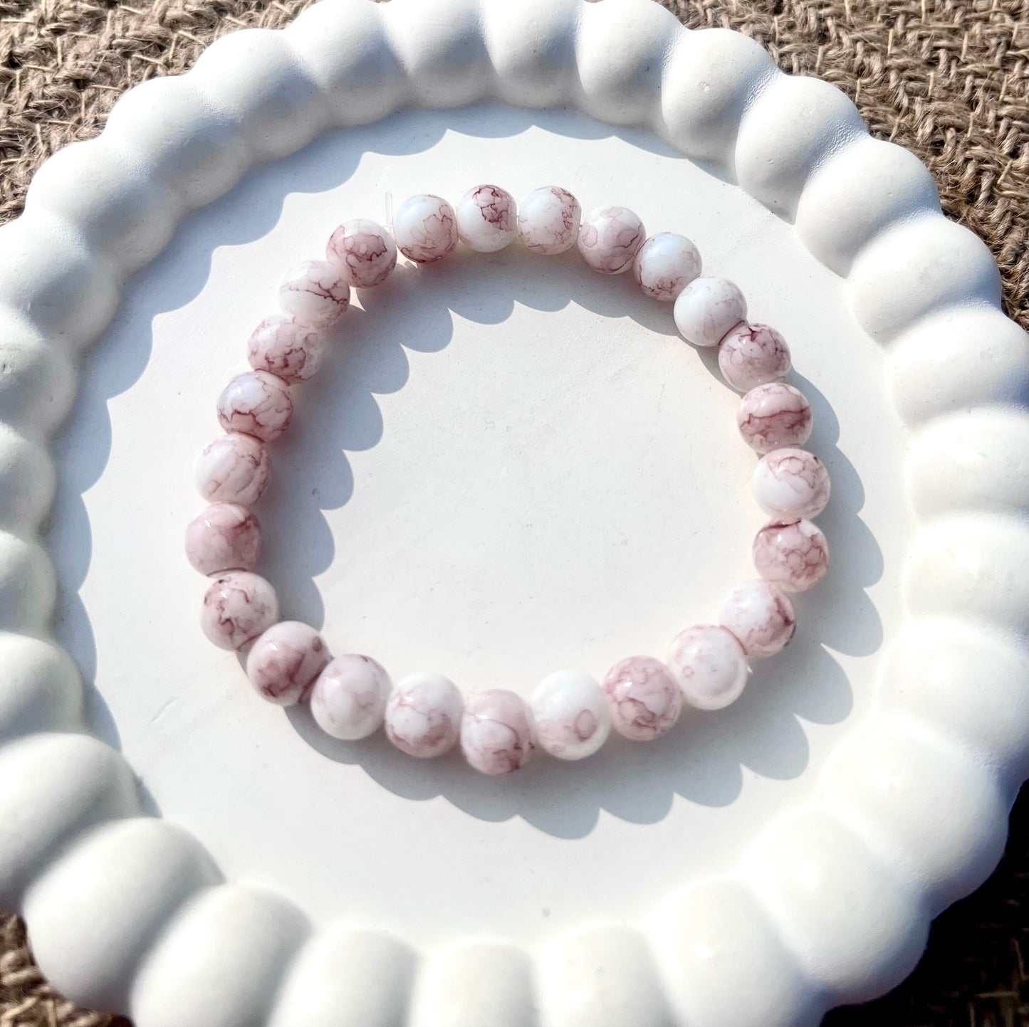 Marble Bracelet (White & Nude)