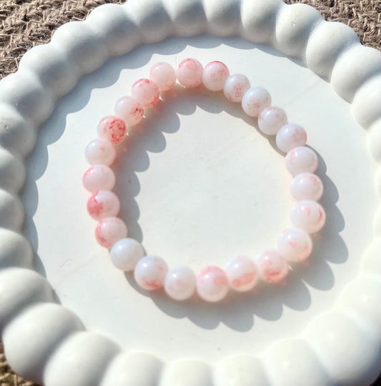 Marble Bracelet (White & Peach)