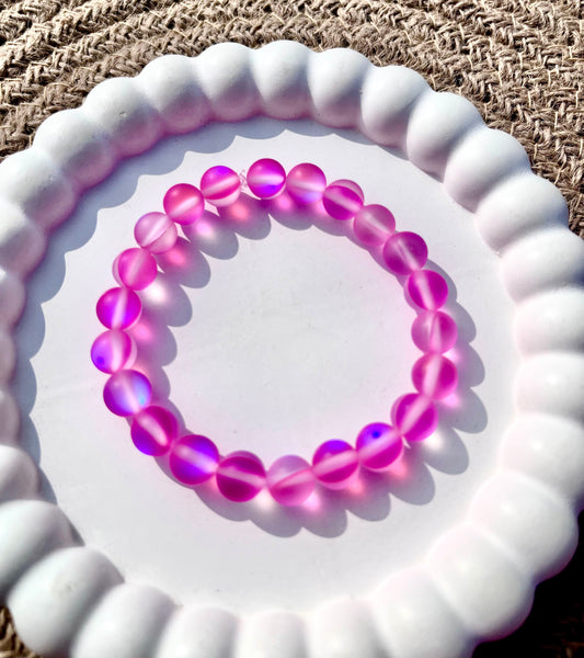 Glass Aura Bracelet (bright pink)