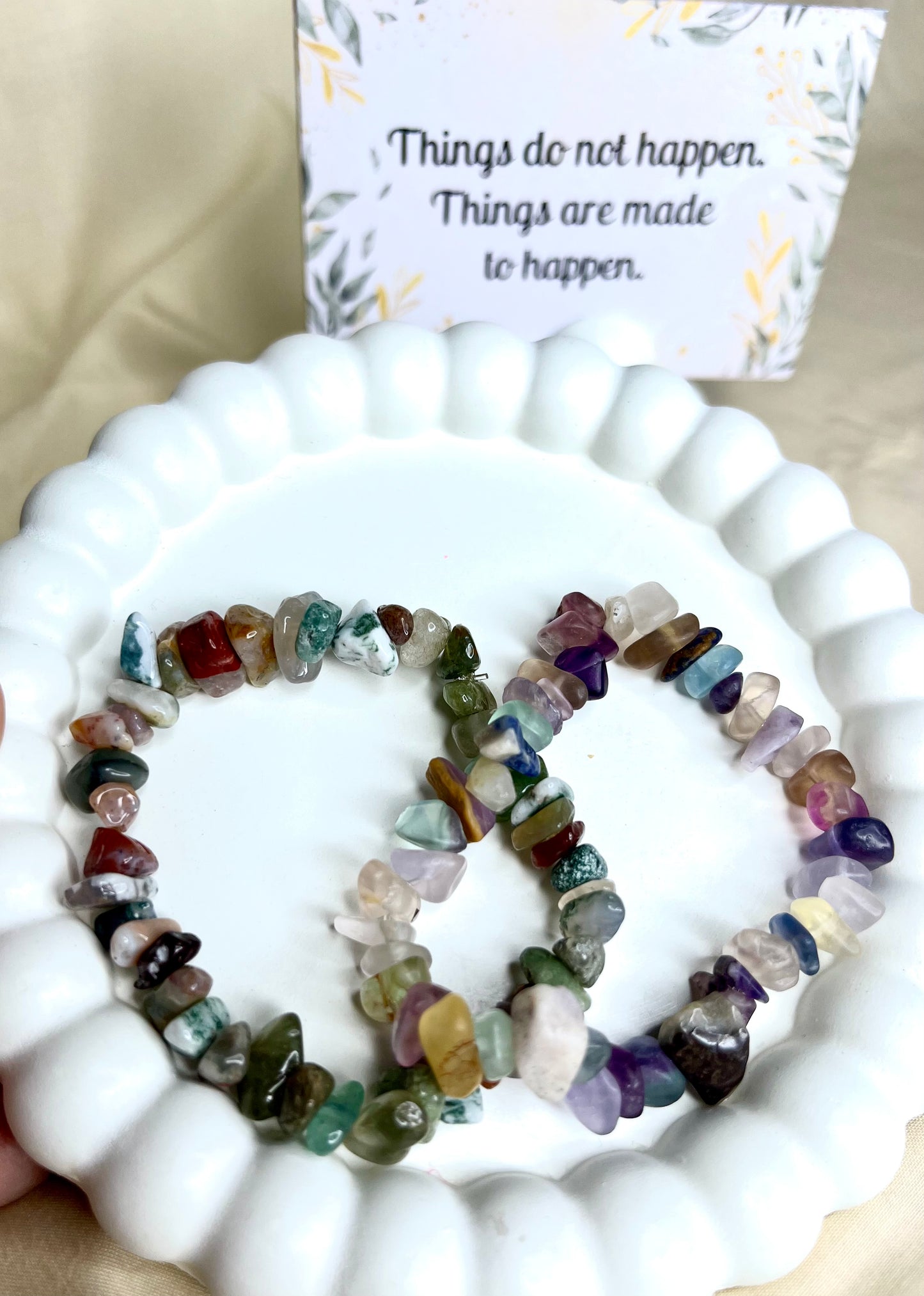 Stone chips bracelet (glossy multicolour)