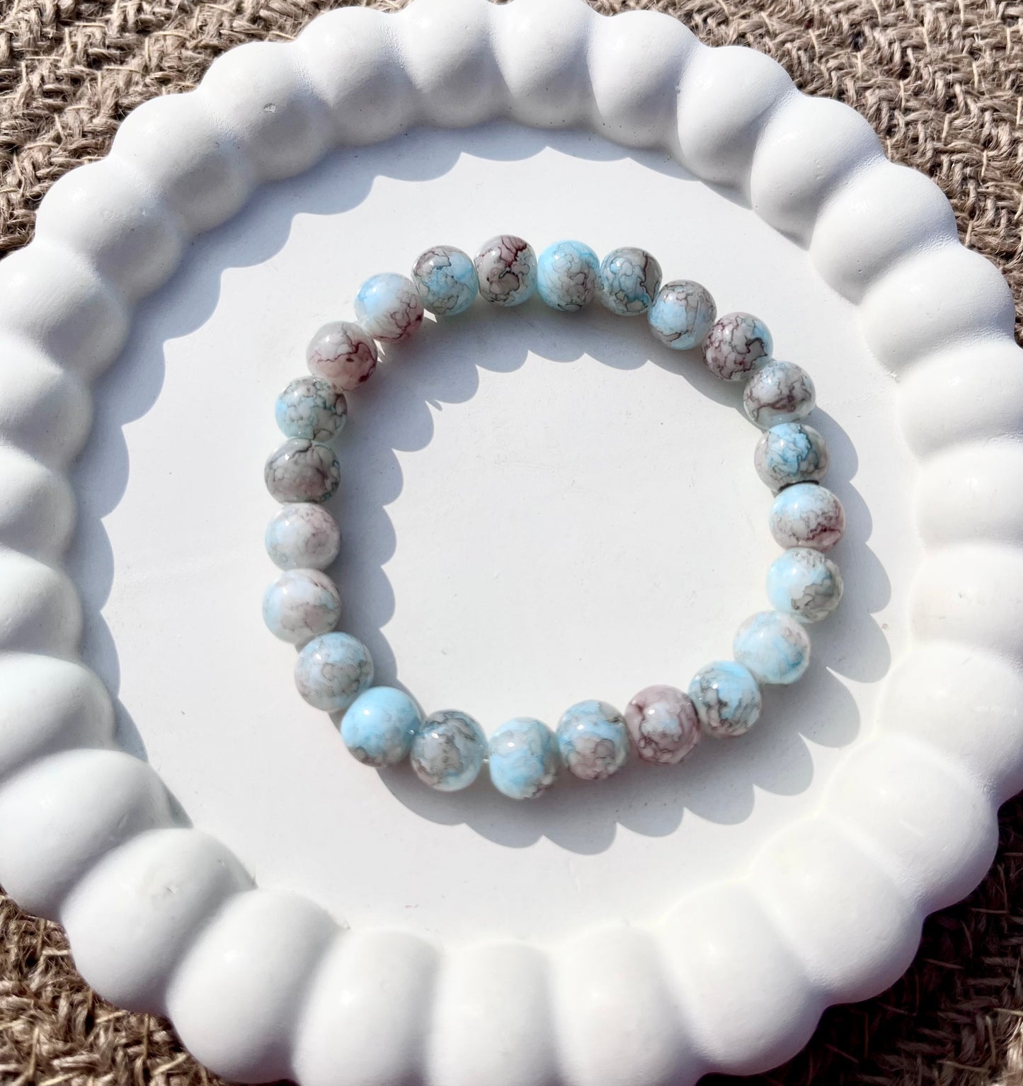 Marble Bracelet (sea blue &  light grey)