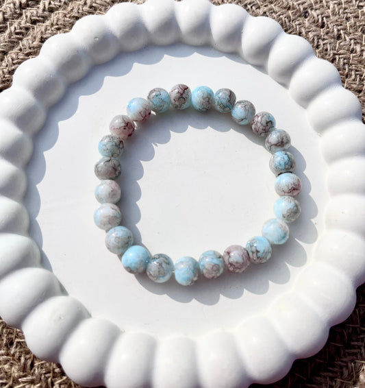 Marble Bracelet (sea blue &  light grey)