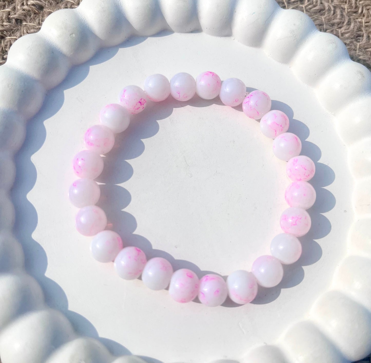 Marble Bracelet ( White & Pink)