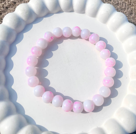 Marble Bracelet ( White & Pink)