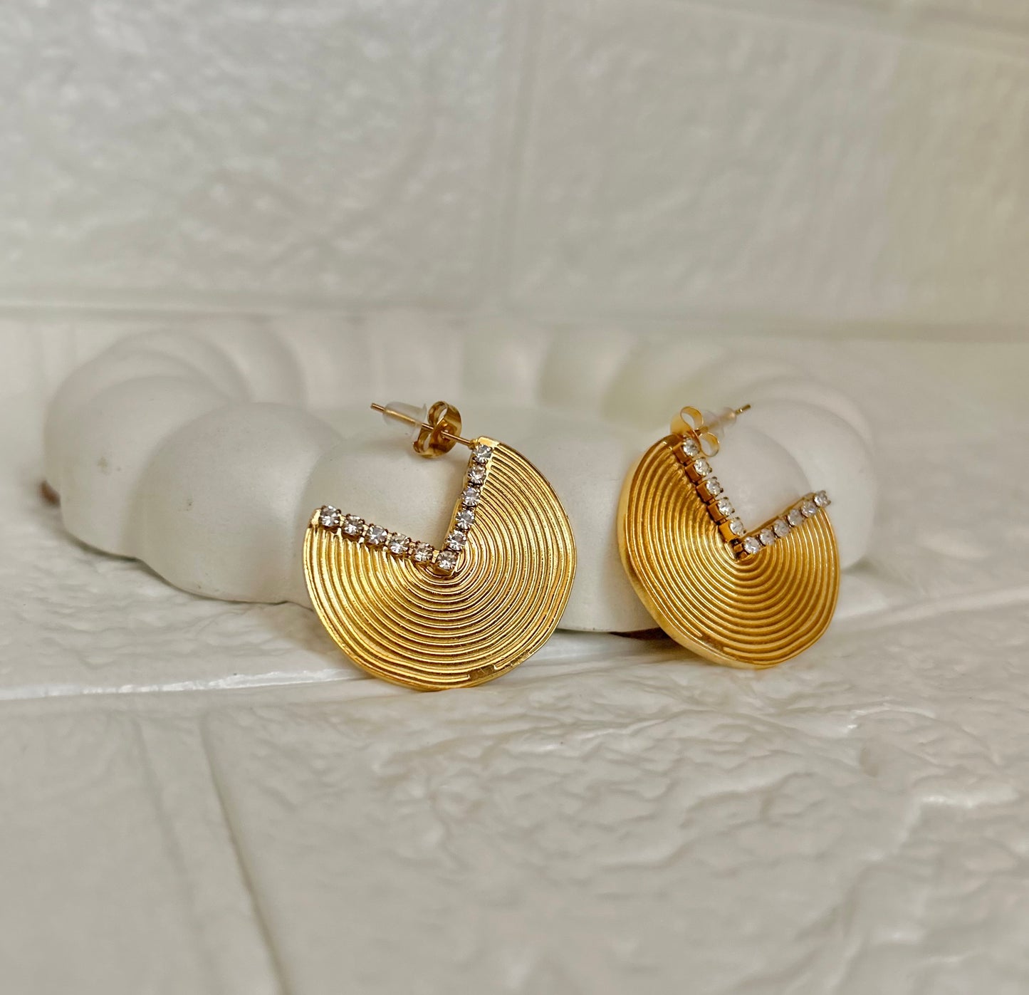 Crystal Coin Earring